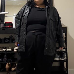 Zara Black Leather Jacket for Women
